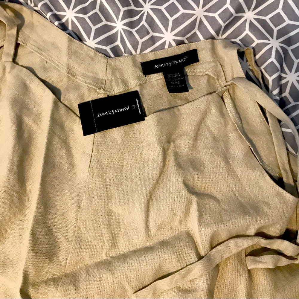 Ashley Stewart linen jumper shorts